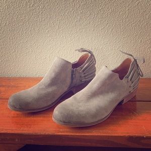 Suede grey/tan ankle Korks